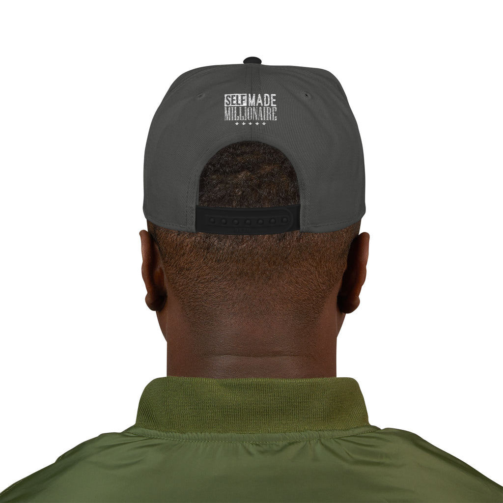 Distressed Self-Made Millionaire Embroidered Snapback Hat