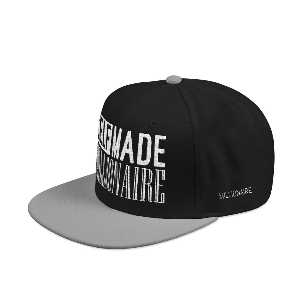 Distressed Self-Made Millionaire Embroidered Snapback Hat