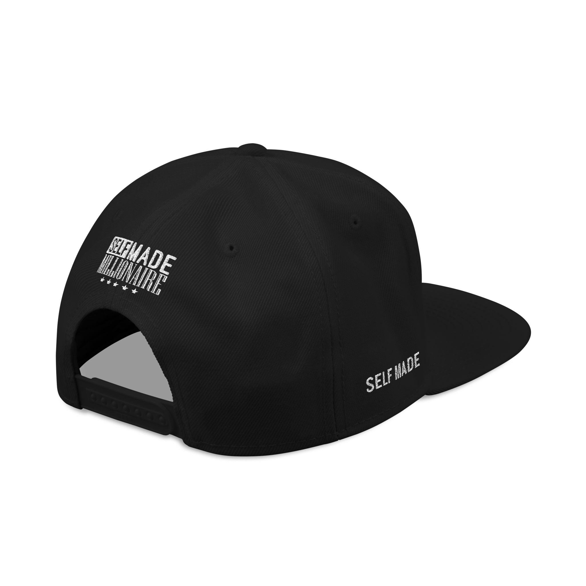 Distressed Self-Made Millionaire Embroidered Snapback Hat