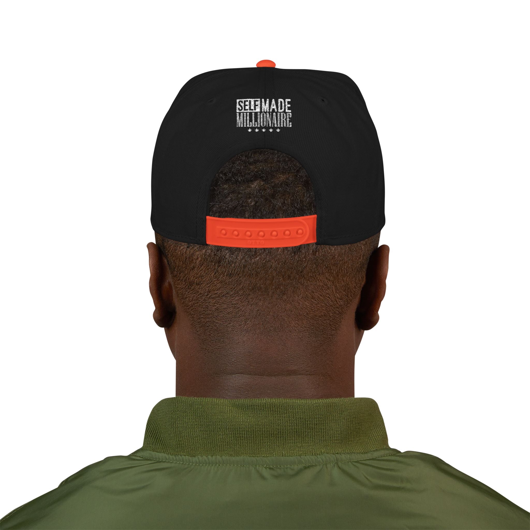 Distressed Self-Made Millionaire Embroidered Snapback Hat
