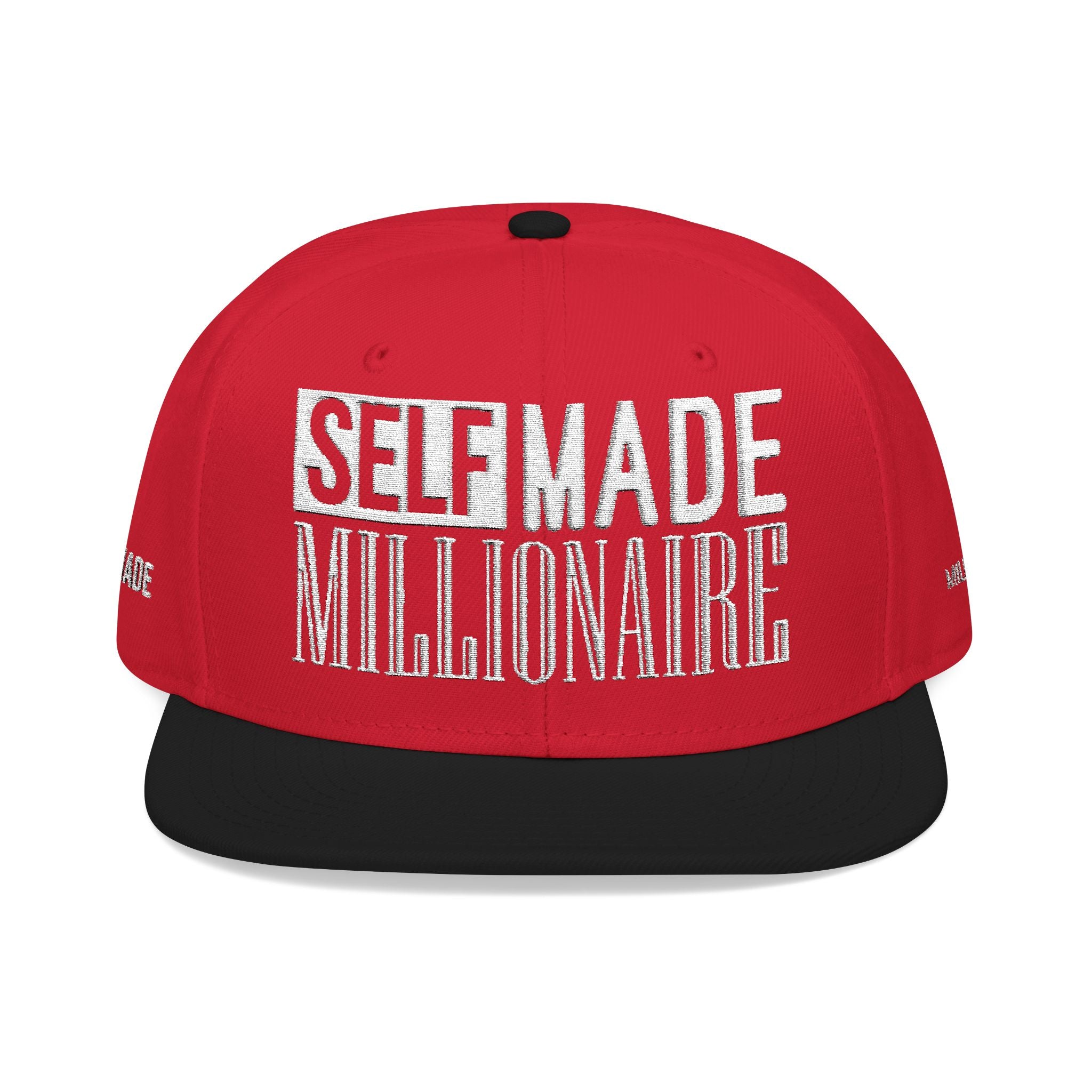 Distressed Self-Made Millionaire Embroidered Snapback Hat