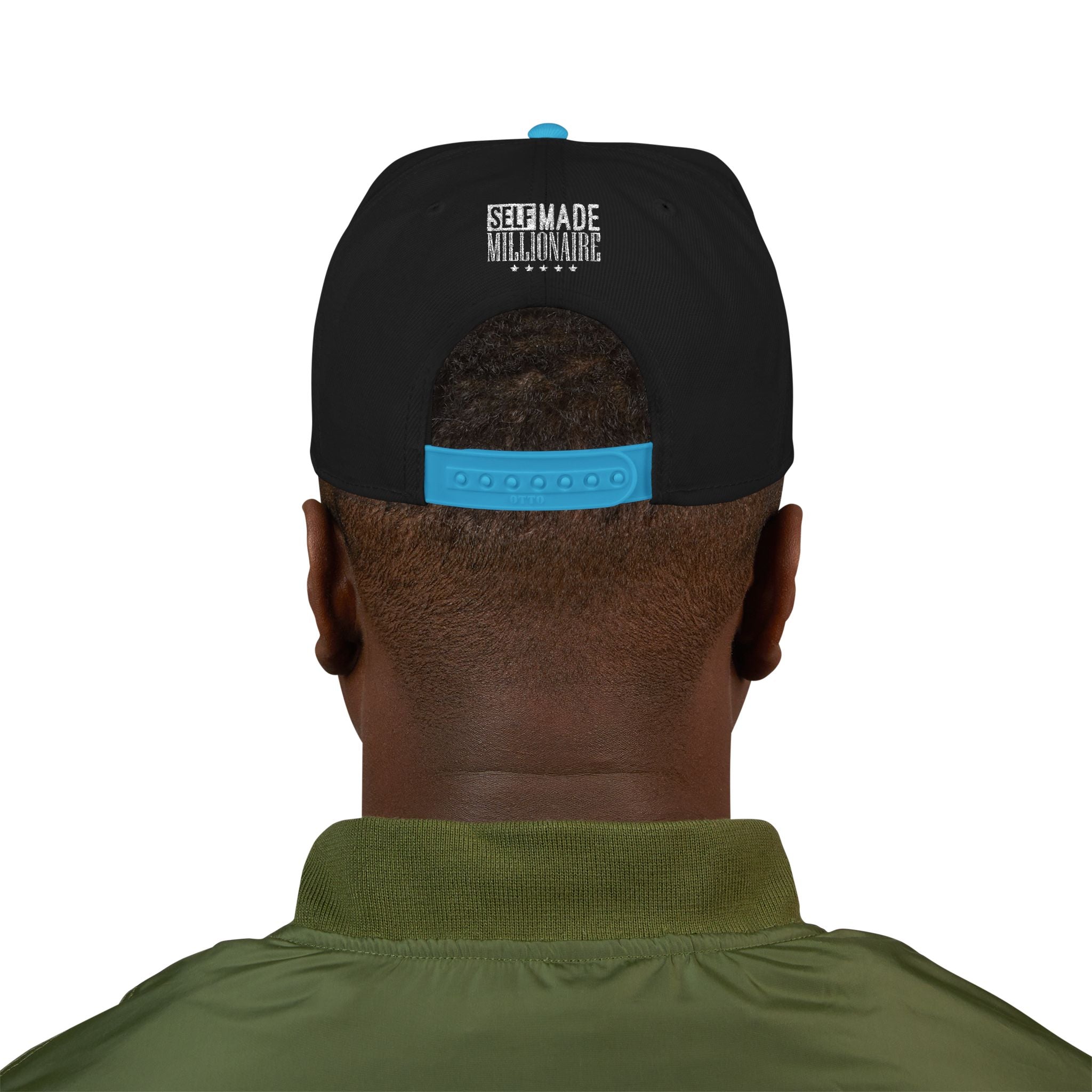 Distressed Self-Made Millionaire Embroidered Snapback Hat