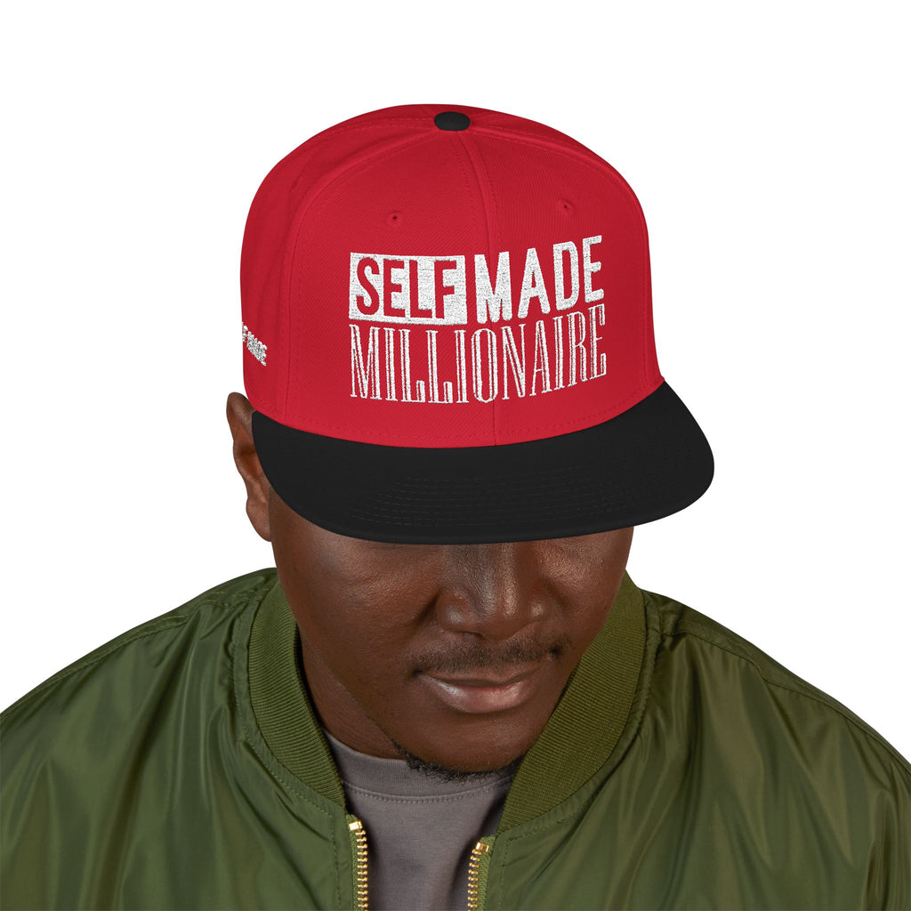 Distressed Self-Made Millionaire Embroidered Snapback Hat