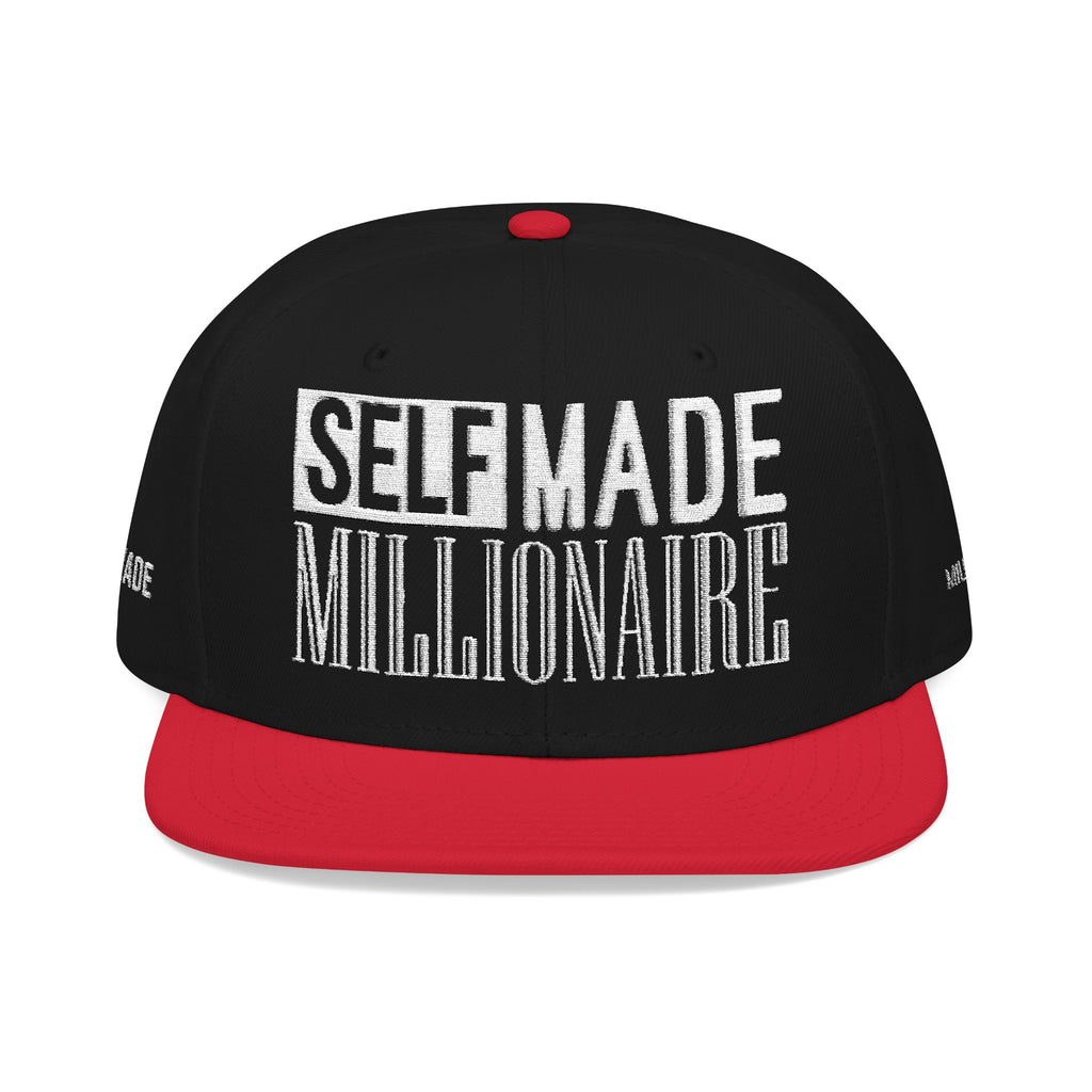 Distressed Self-Made Millionaire Embroidered Snapback Hat