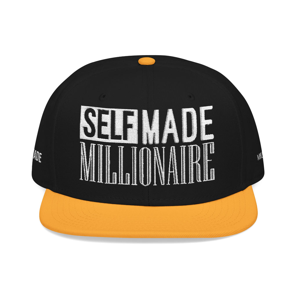 Distressed Self-Made Millionaire Embroidered Snapback Hat