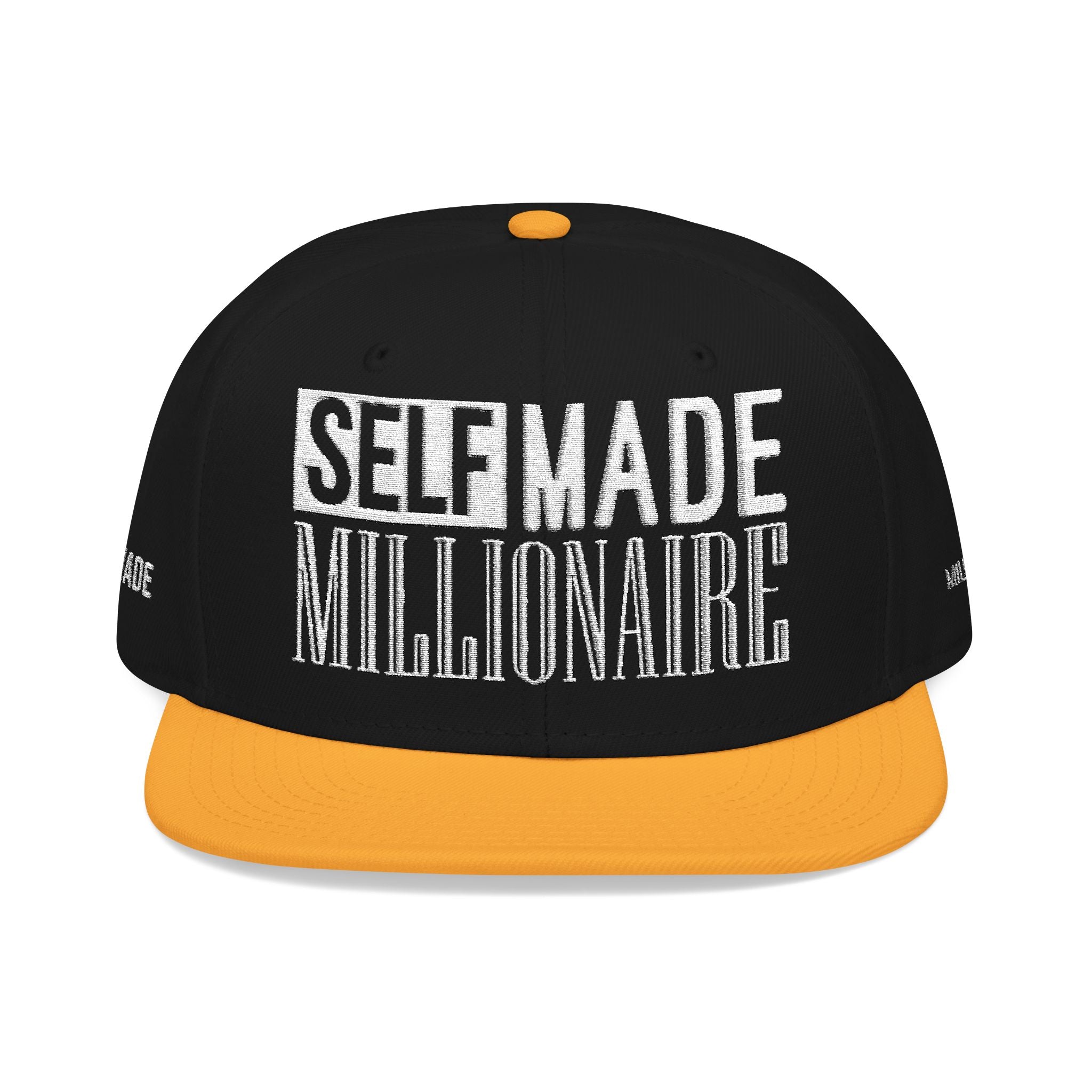 Distressed Self-Made Millionaire Embroidered Snapback Hat