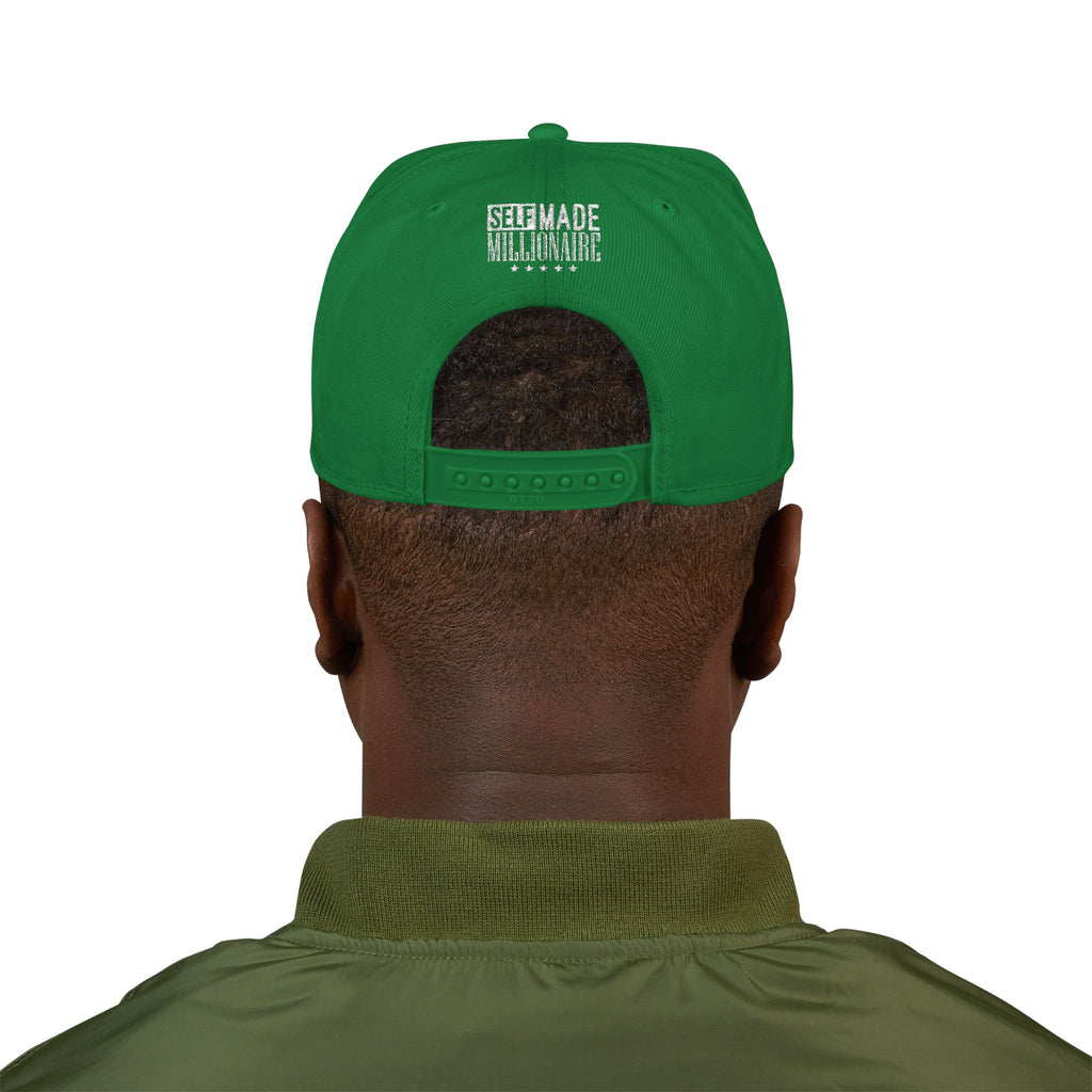 Distressed Self-Made Millionaire Embroidered Snapback Hat