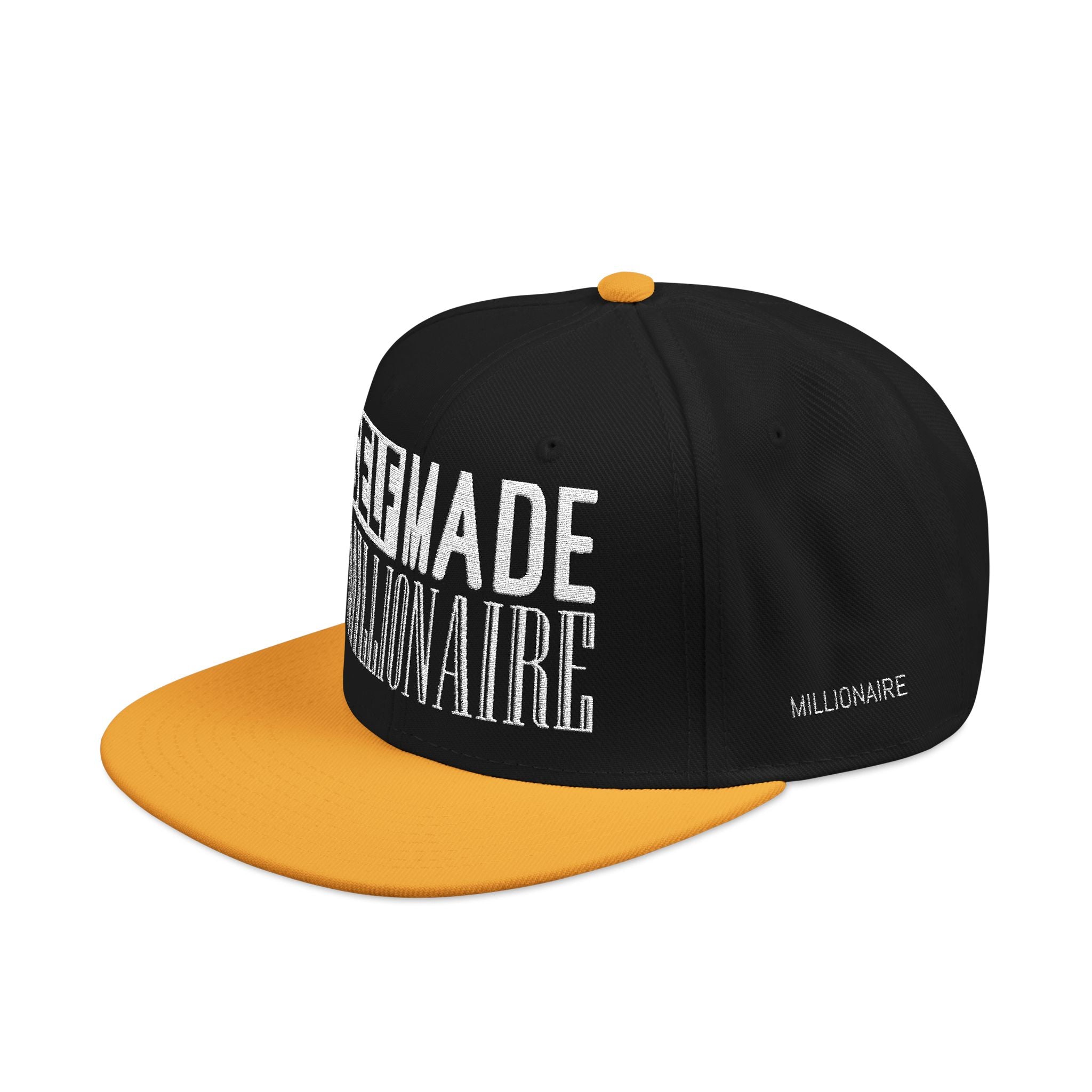 Distressed Self-Made Millionaire Embroidered Snapback Hat