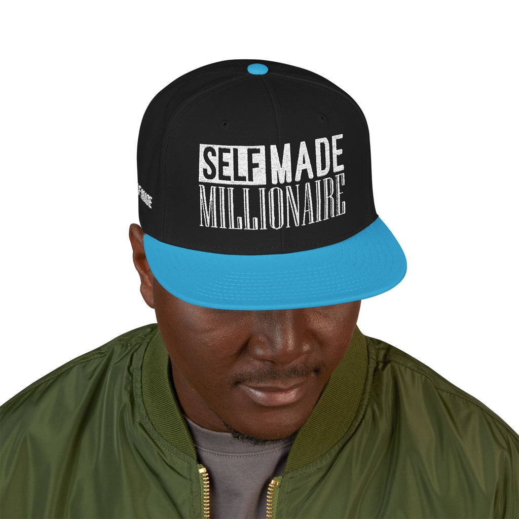 Distressed Self-Made Millionaire Embroidered Snapback Hat