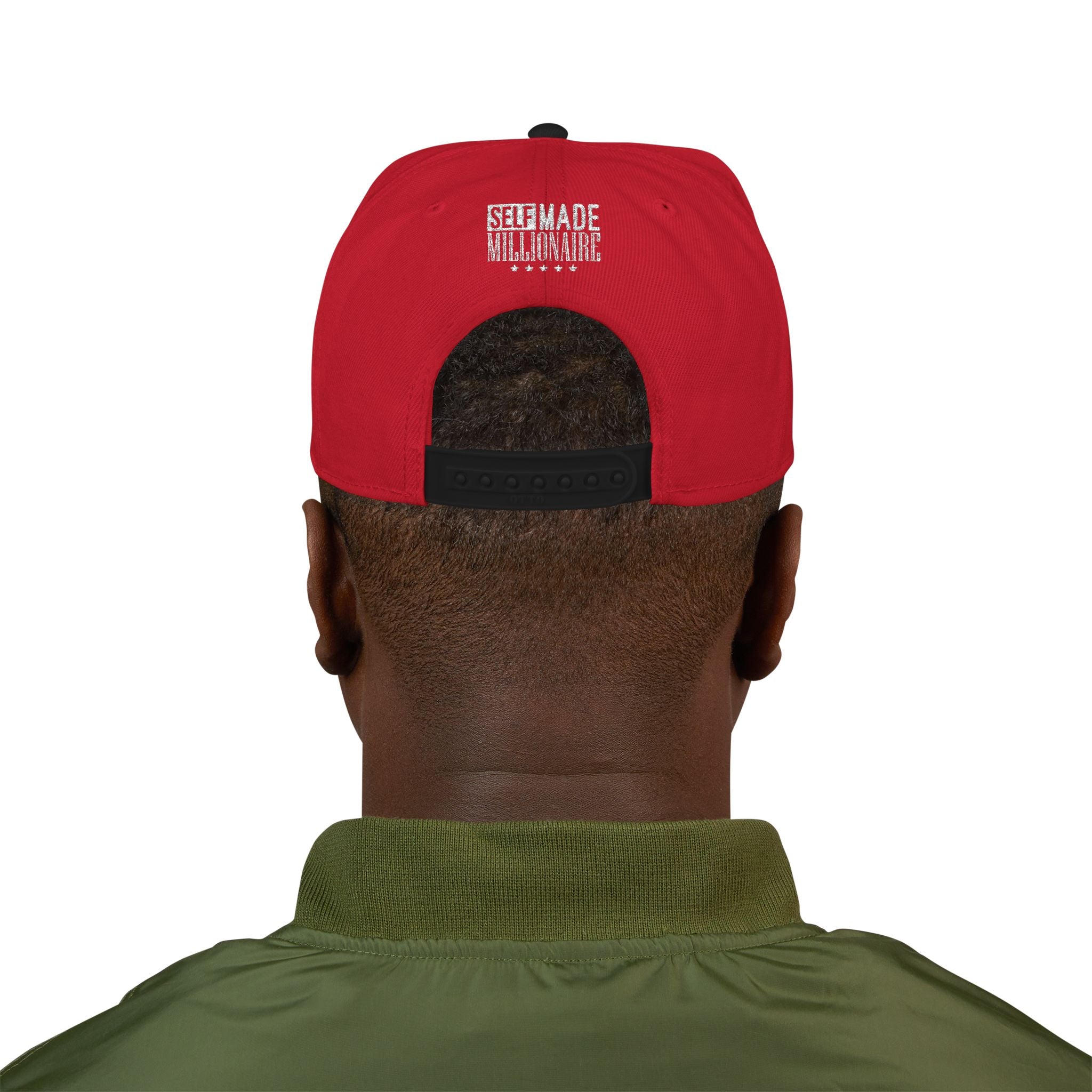 Distressed Self-Made Millionaire Embroidered Snapback Hat