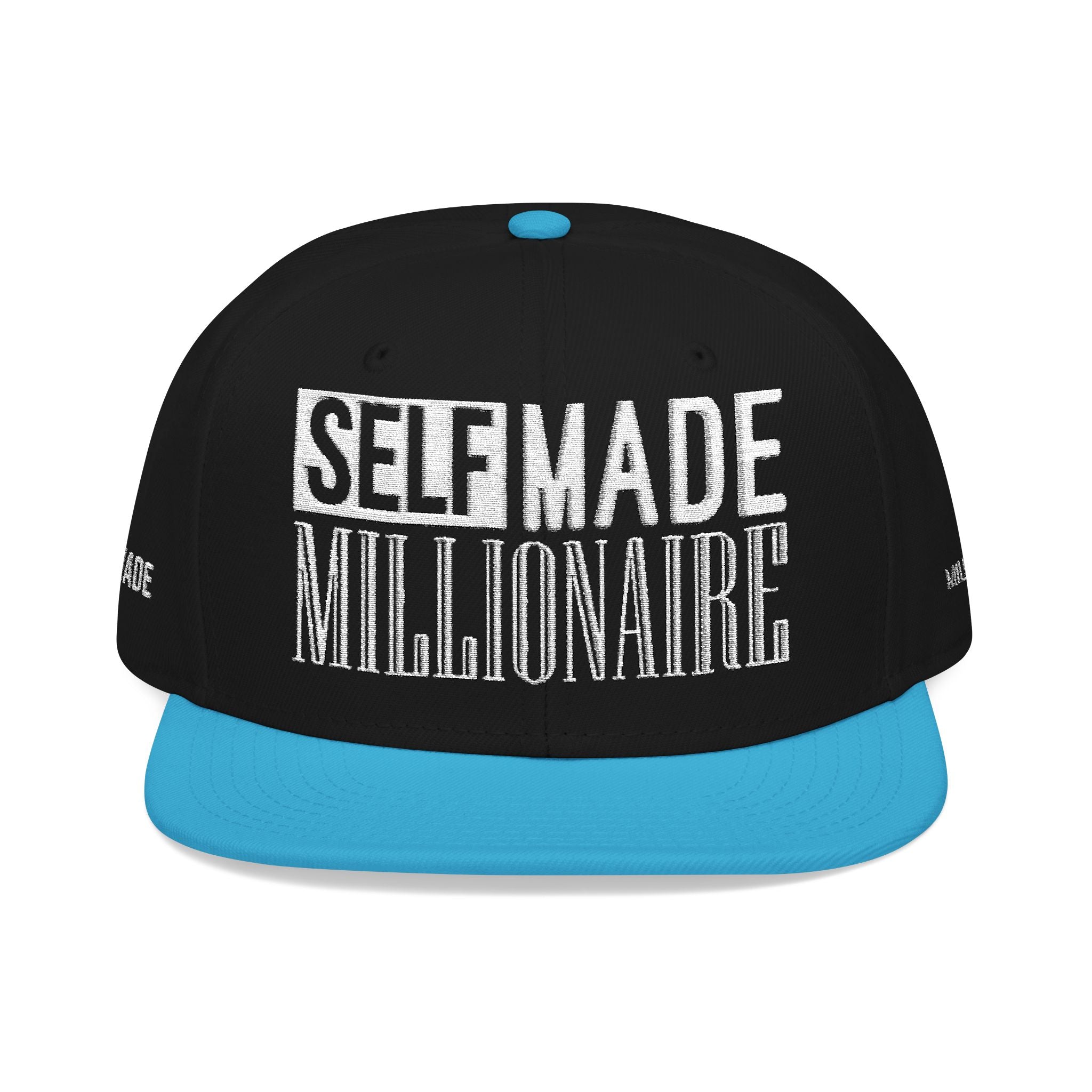 Distressed Self-Made Millionaire Embroidered Snapback Hat