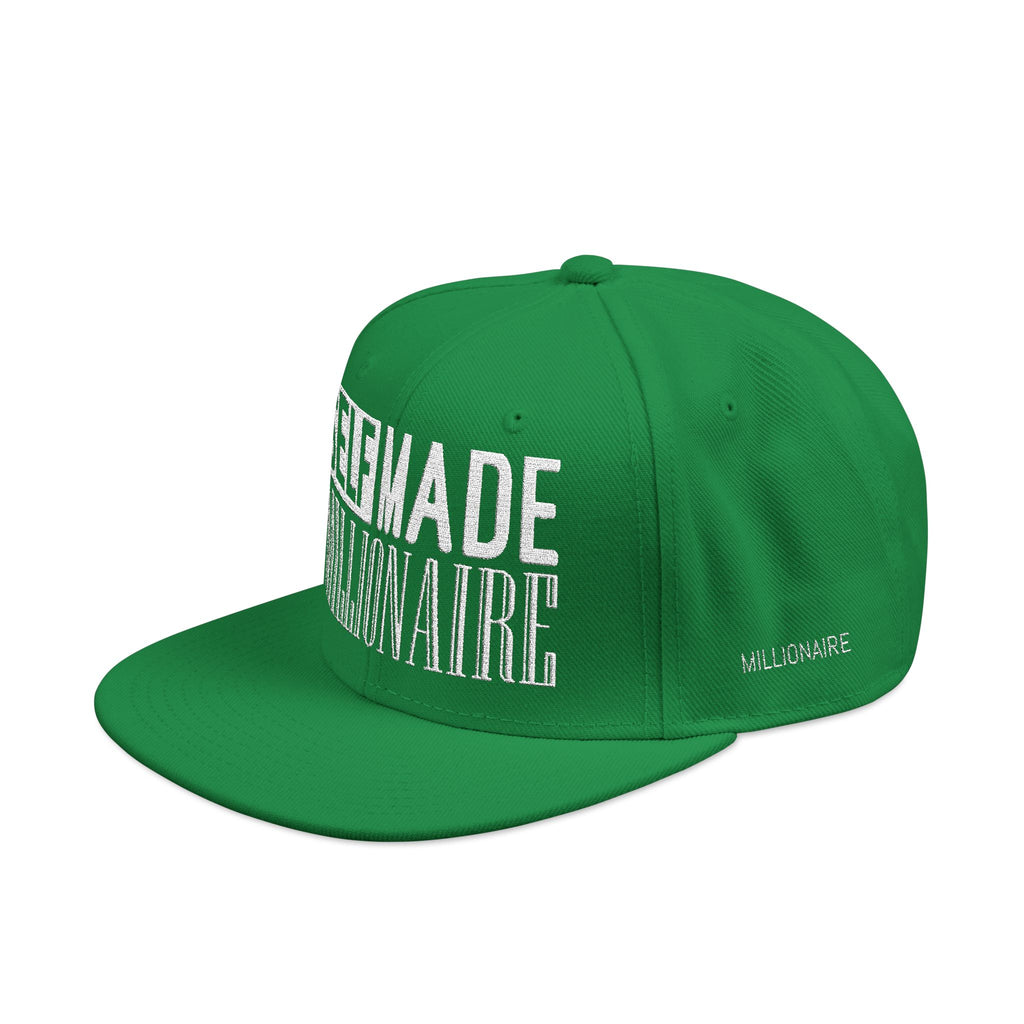 Distressed Self-Made Millionaire Embroidered Snapback Hat
