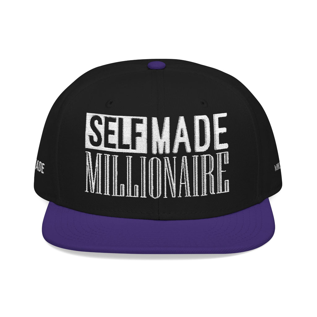 Distressed Self-Made Millionaire Embroidered Snapback Hat