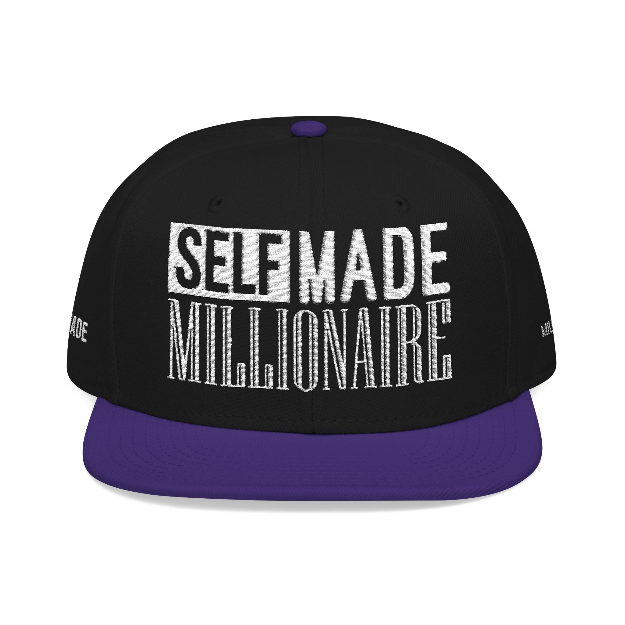 Distressed Self-Made Millionaire Embroidered Snapback Hat
