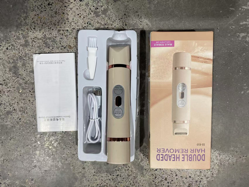 Dual-Head Electric Shaver Painless Women's Epilator Bikini Hair Removal Device Automatic Hair Trimmer Underarm Facial Lips Leg