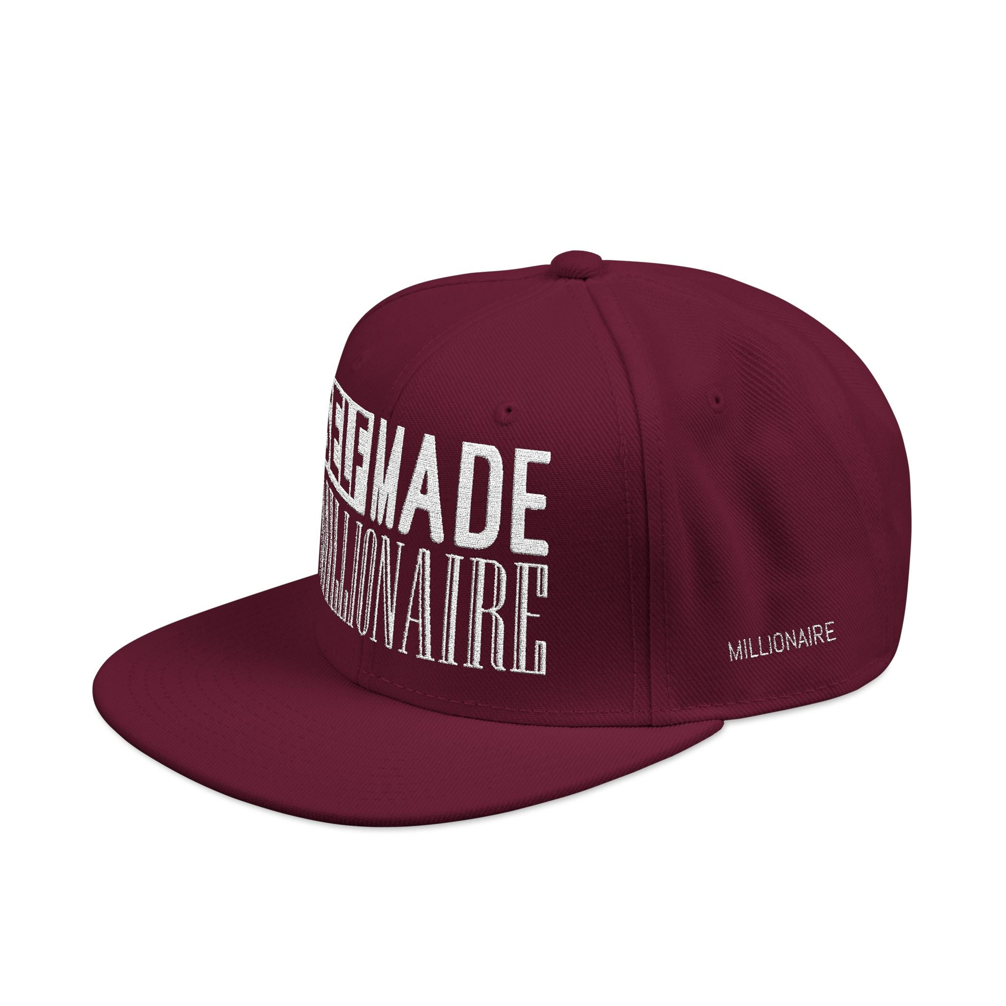 Distressed Self-Made Millionaire Embroidered Snapback Hat