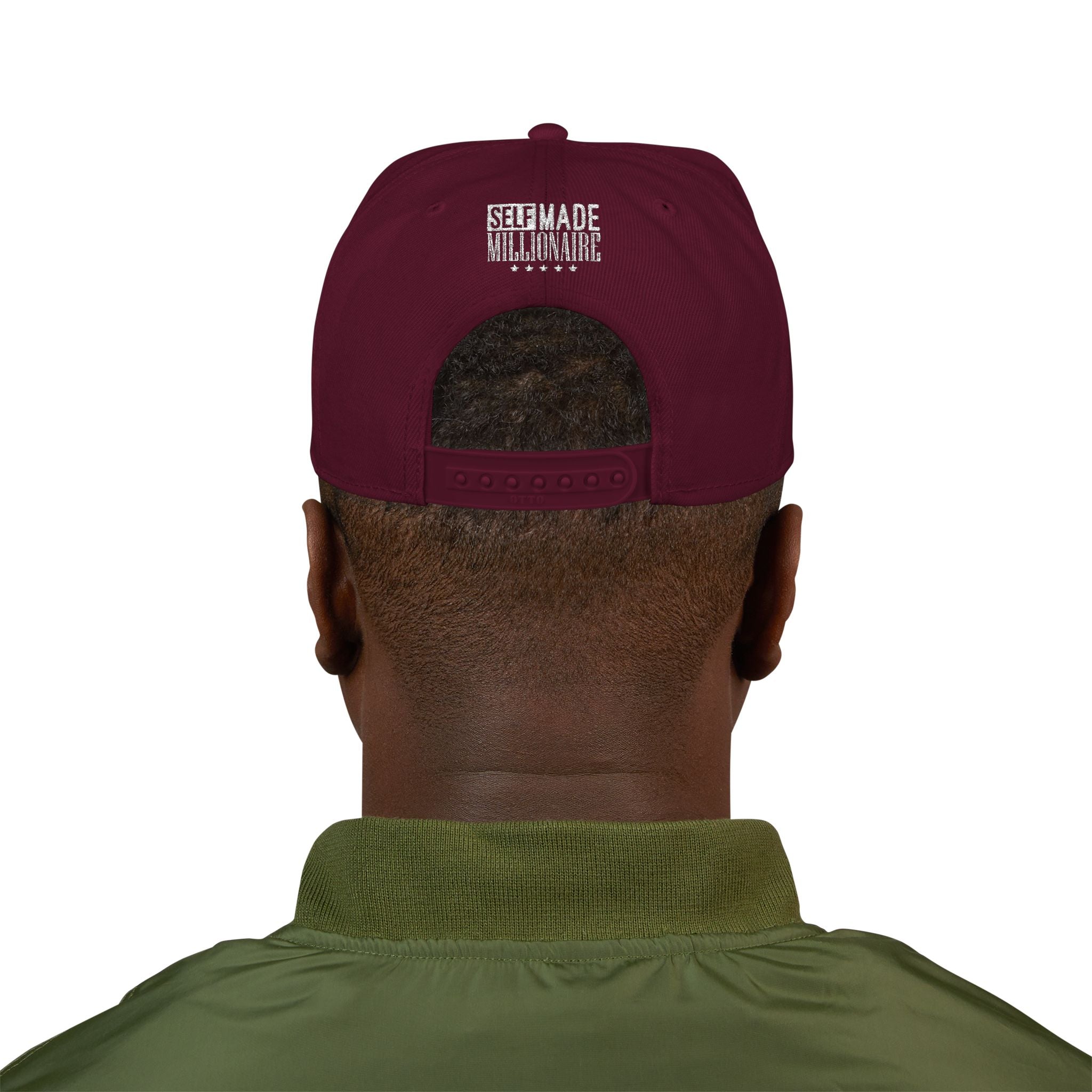 Distressed Self-Made Millionaire Embroidered Snapback Hat