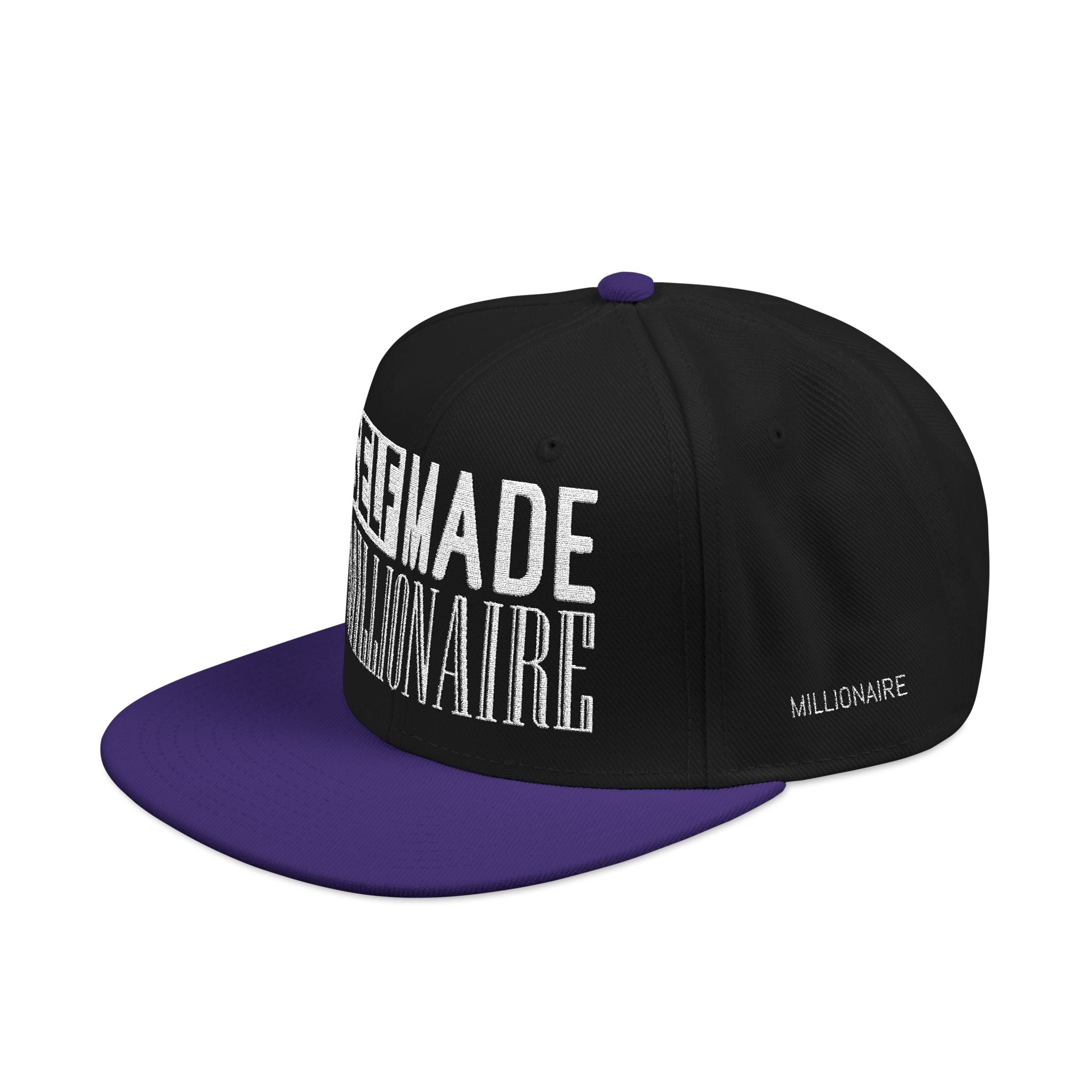 Distressed Self-Made Millionaire Embroidered Snapback Hat