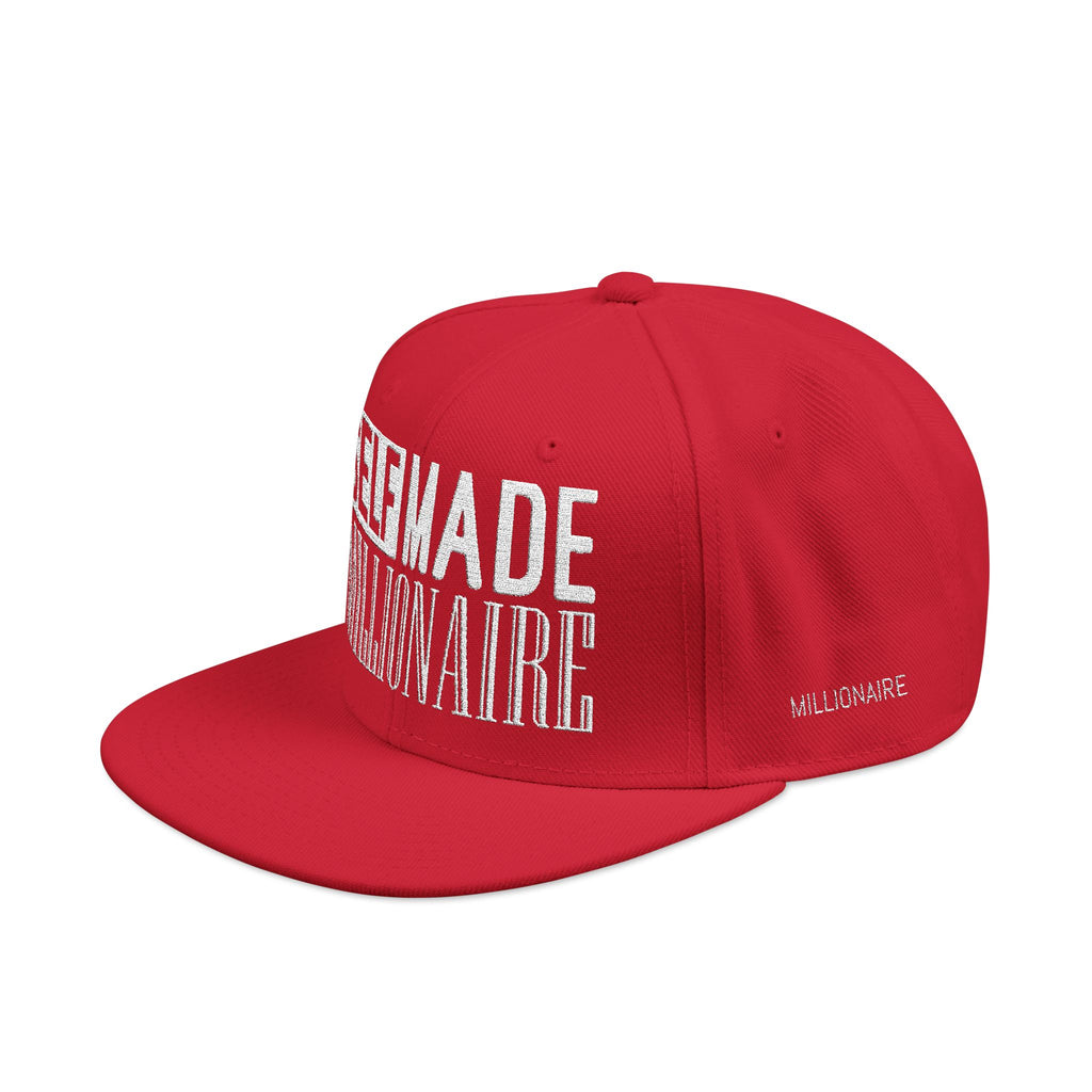 Distressed Self-Made Millionaire Embroidered Snapback Hat