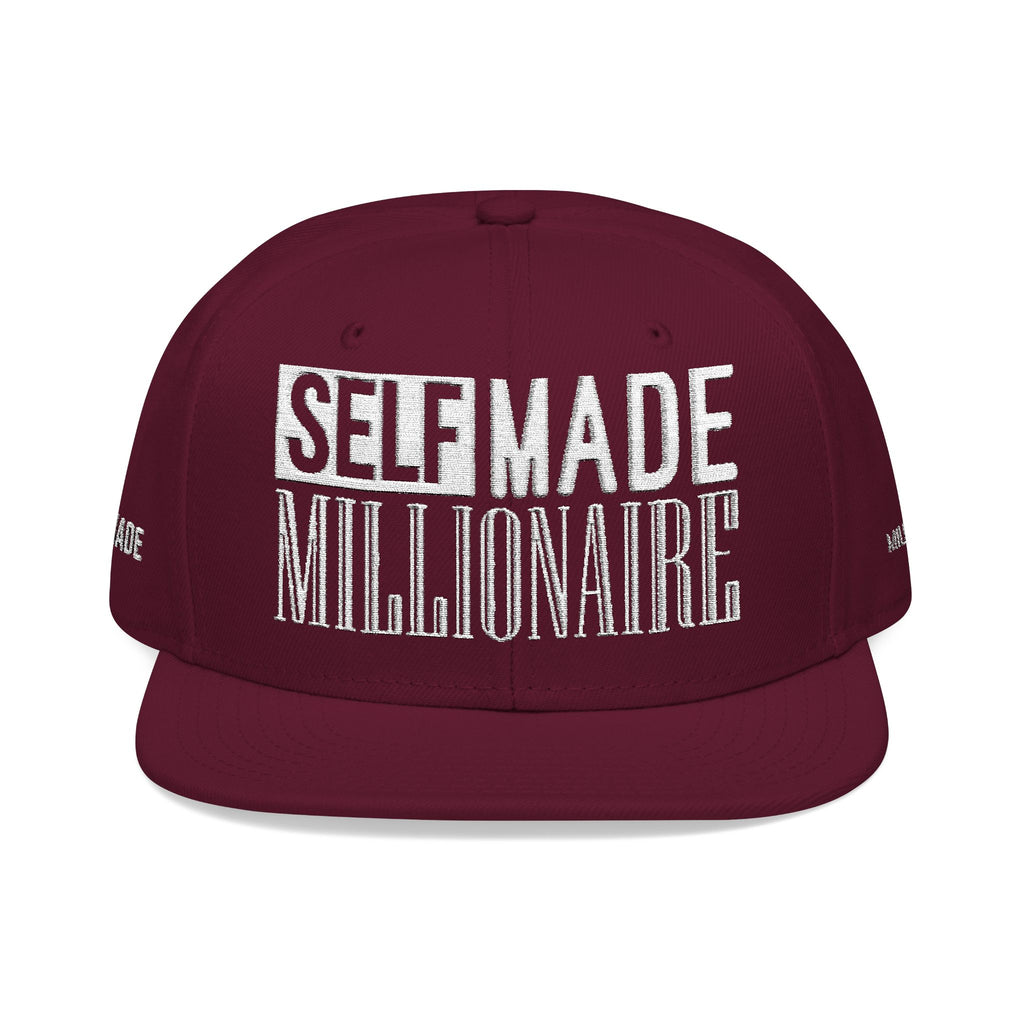 Distressed Self-Made Millionaire Embroidered Snapback Hat
