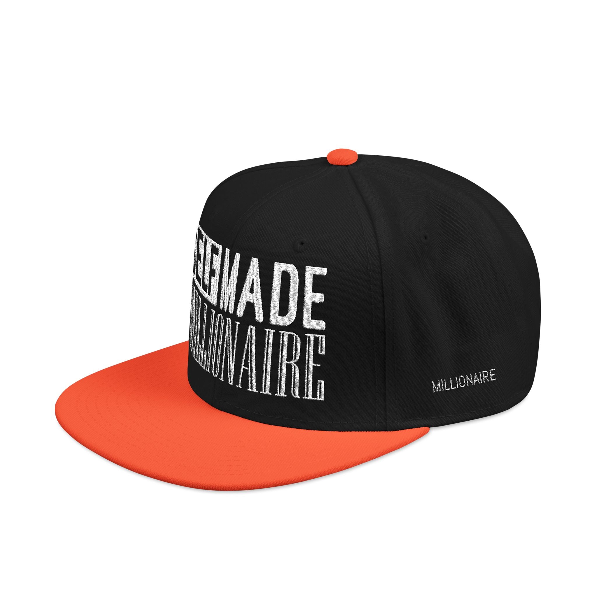 Distressed Self-Made Millionaire Embroidered Snapback Hat