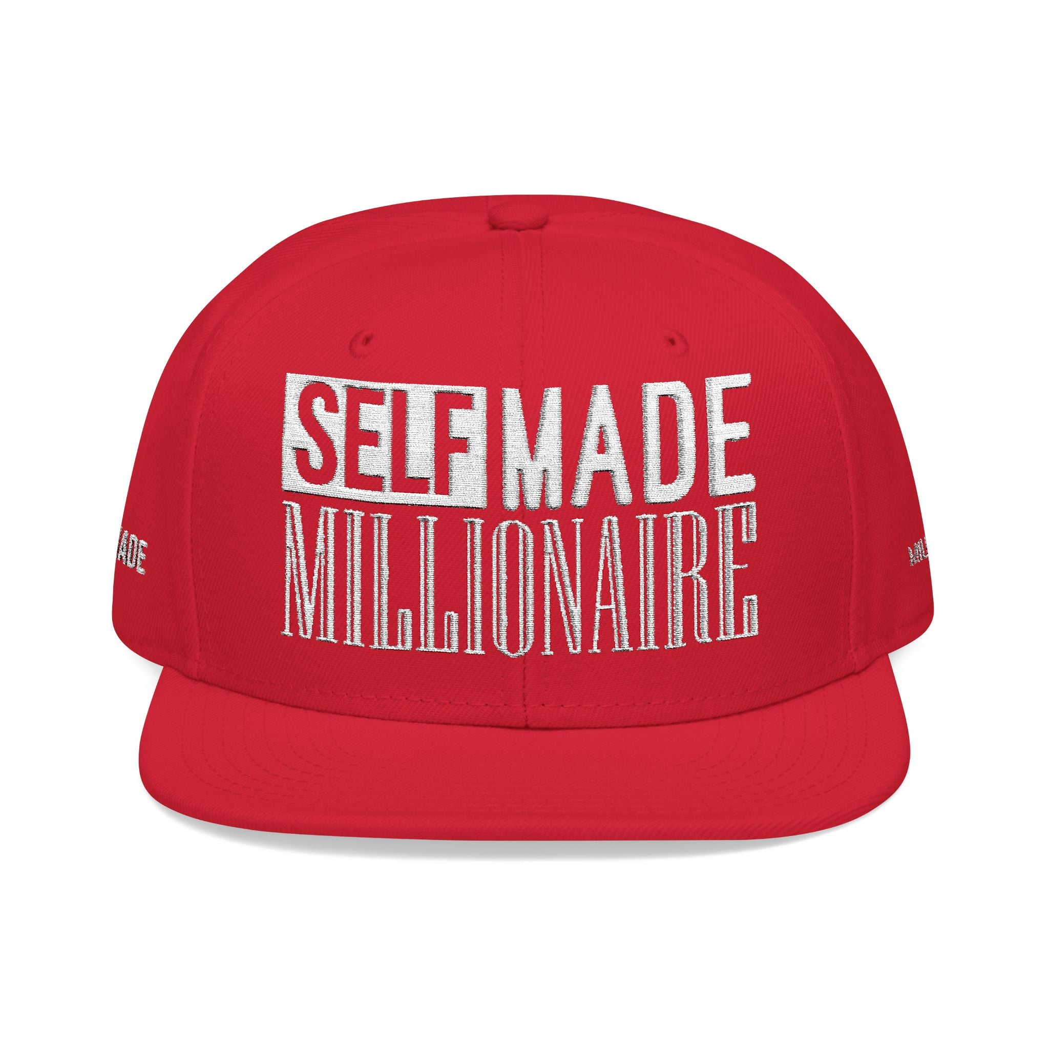 Distressed Self-Made Millionaire Embroidered Snapback Hat