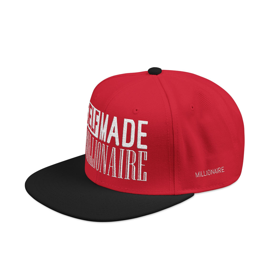 Distressed Self-Made Millionaire Embroidered Snapback Hat