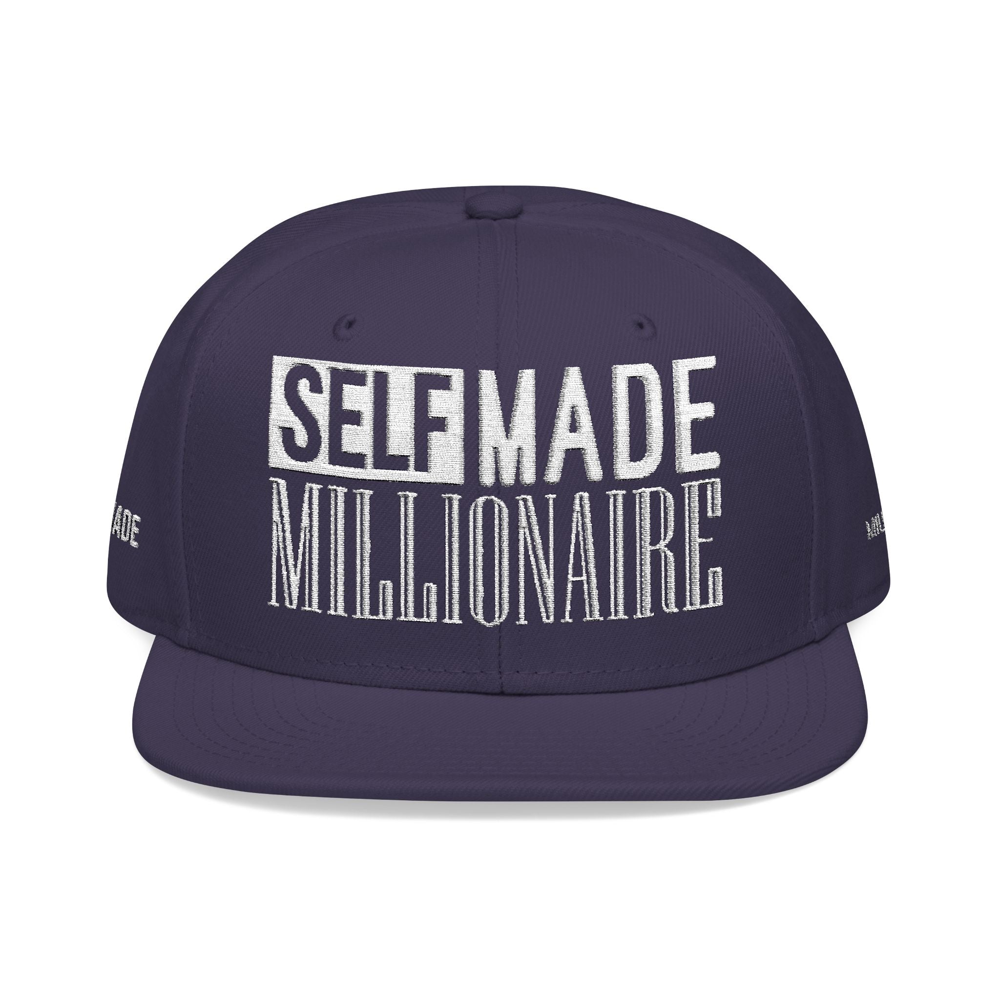 Distressed Self-Made Millionaire Embroidered Snapback Hat