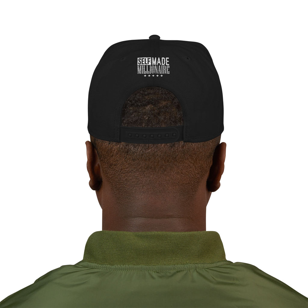 Distressed Self-Made Millionaire Embroidered Snapback Hat