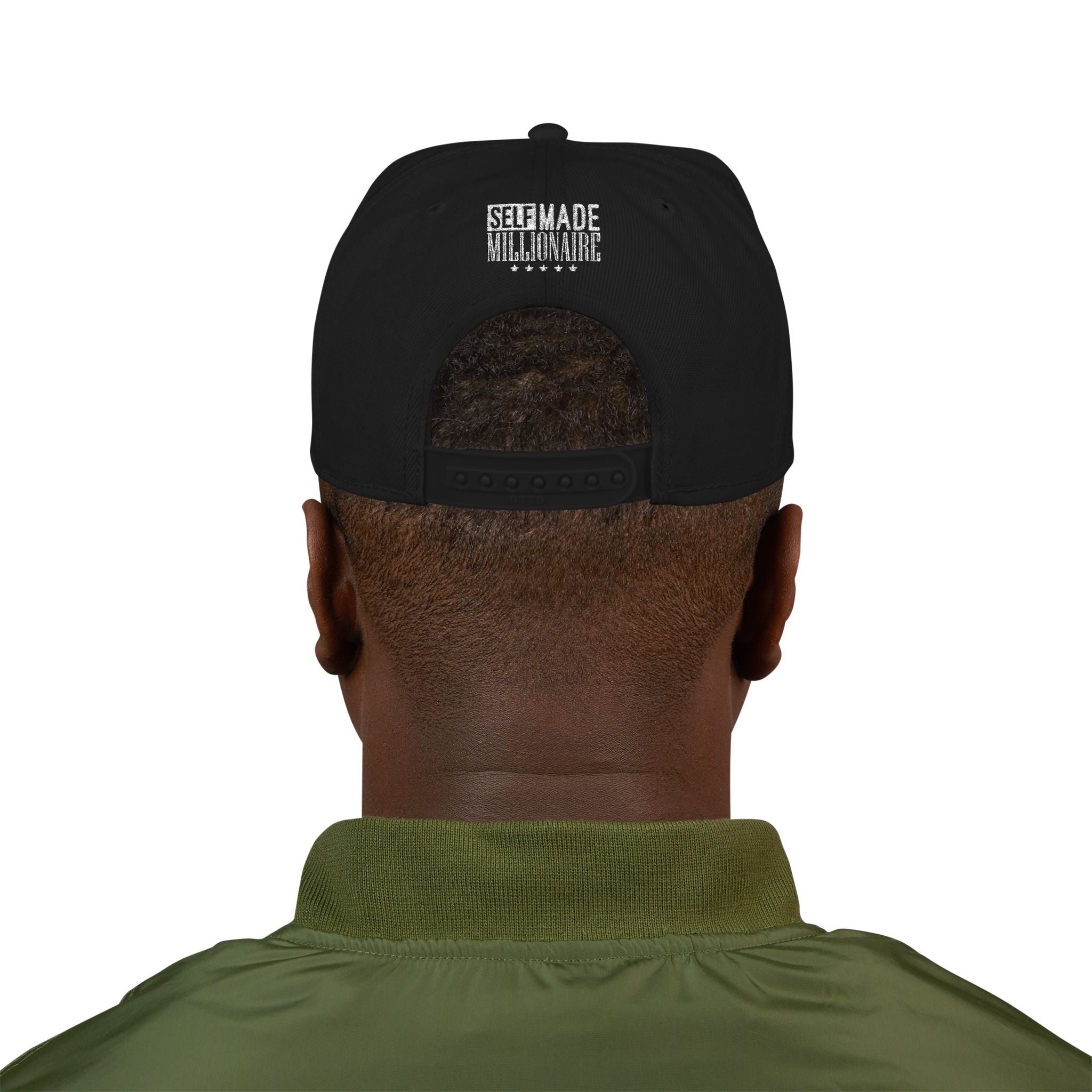 Distressed Self-Made Millionaire Embroidered Snapback Hat