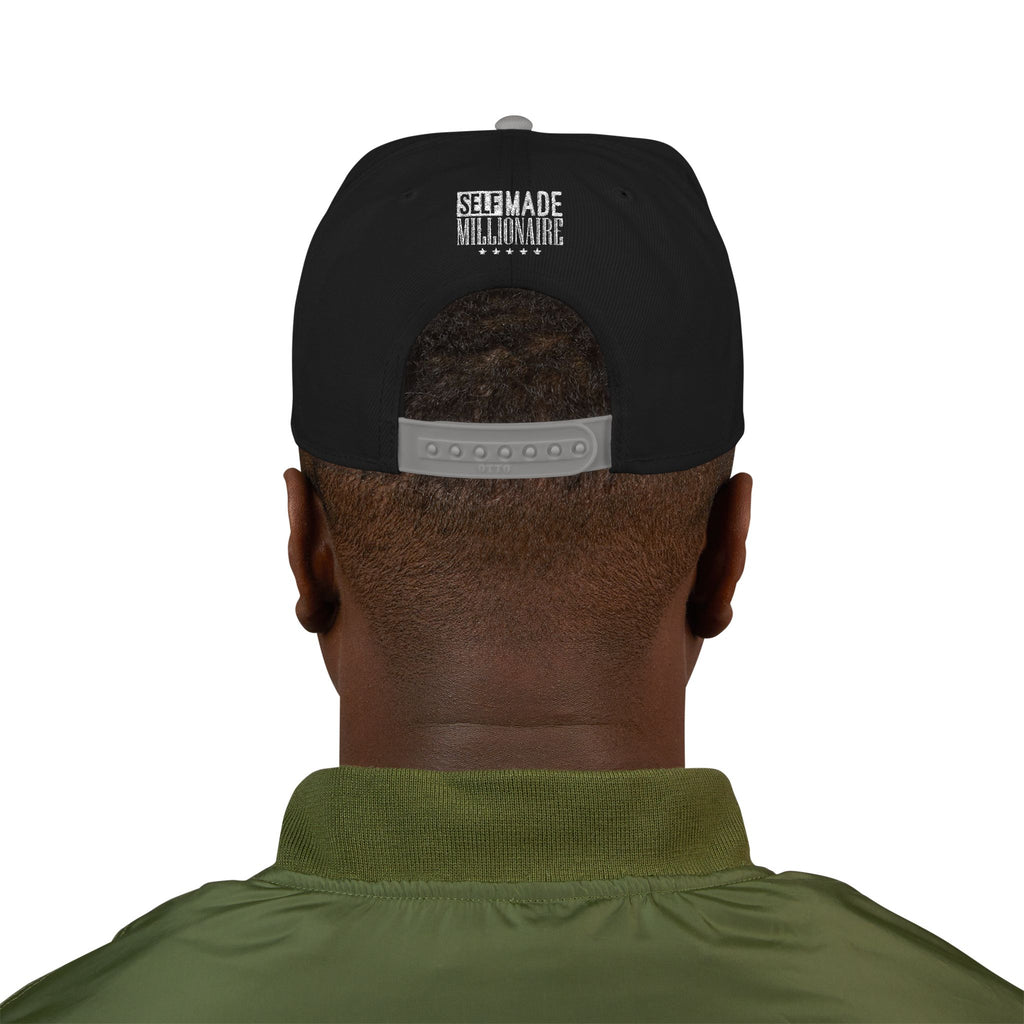 Distressed Self-Made Millionaire Embroidered Snapback Hat