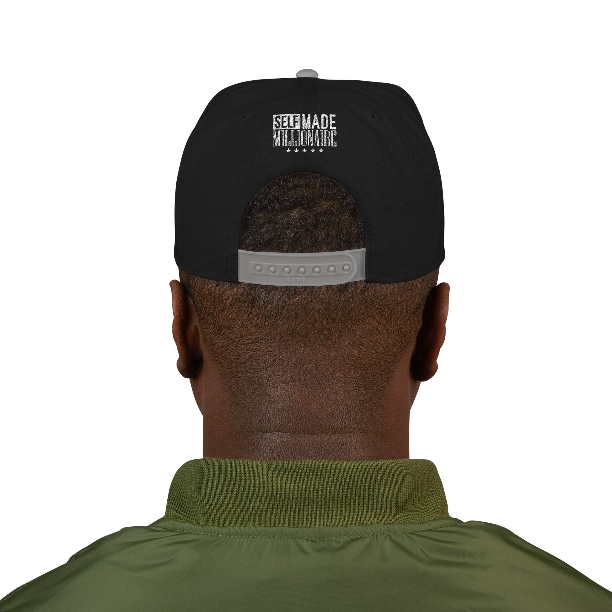 Distressed Self-Made Millionaire Embroidered Snapback Hat