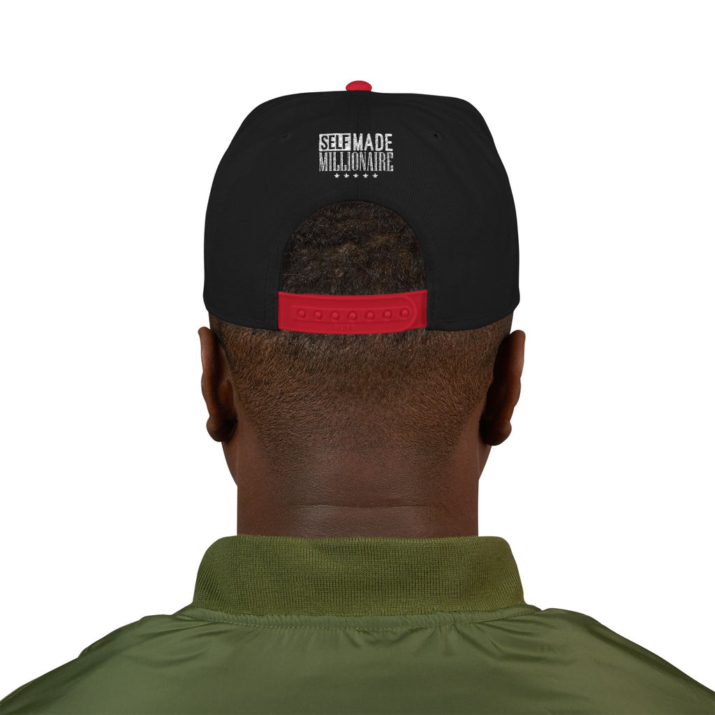 Distressed Self-Made Millionaire Embroidered Snapback Hat
