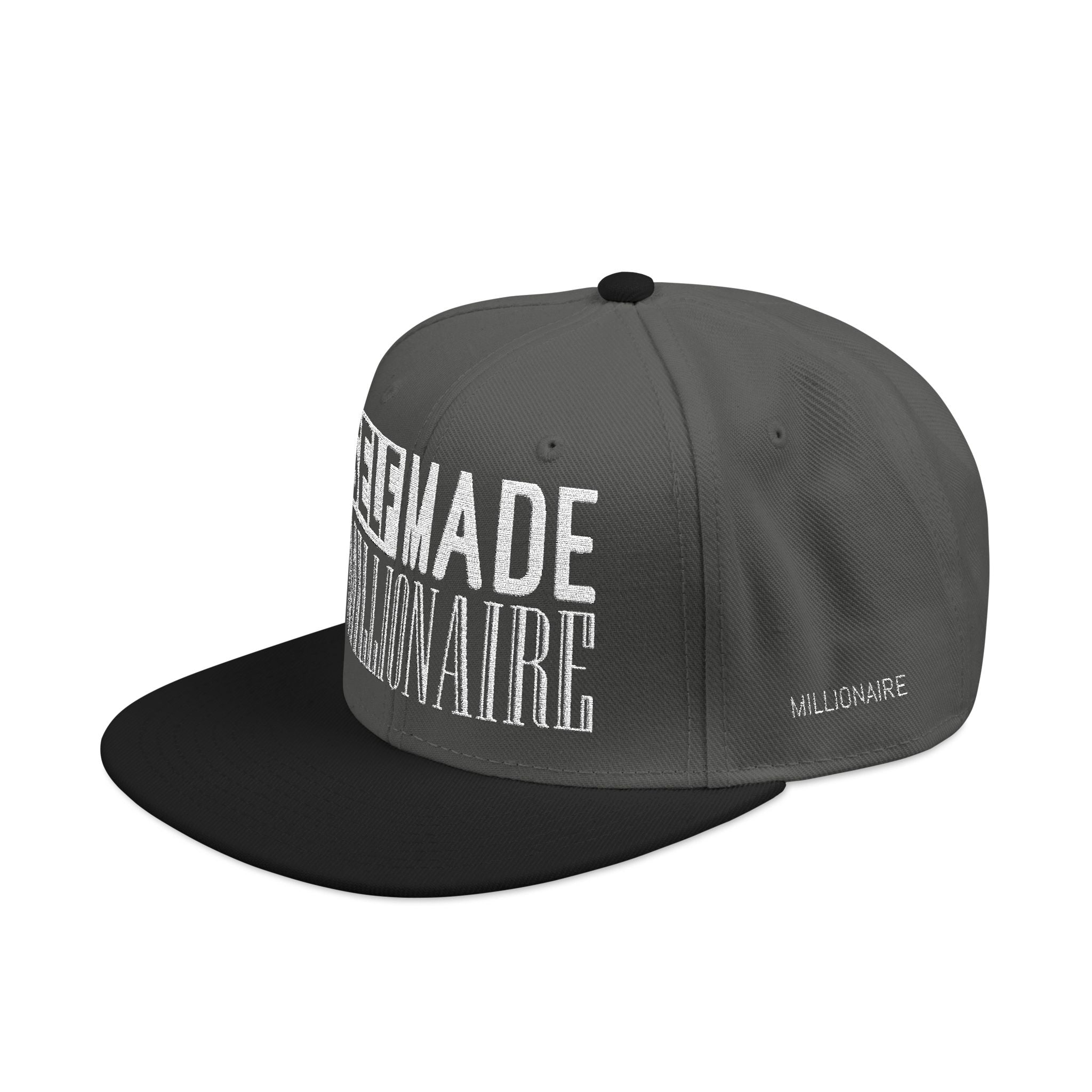 Distressed Self-Made Millionaire Embroidered Snapback Hat