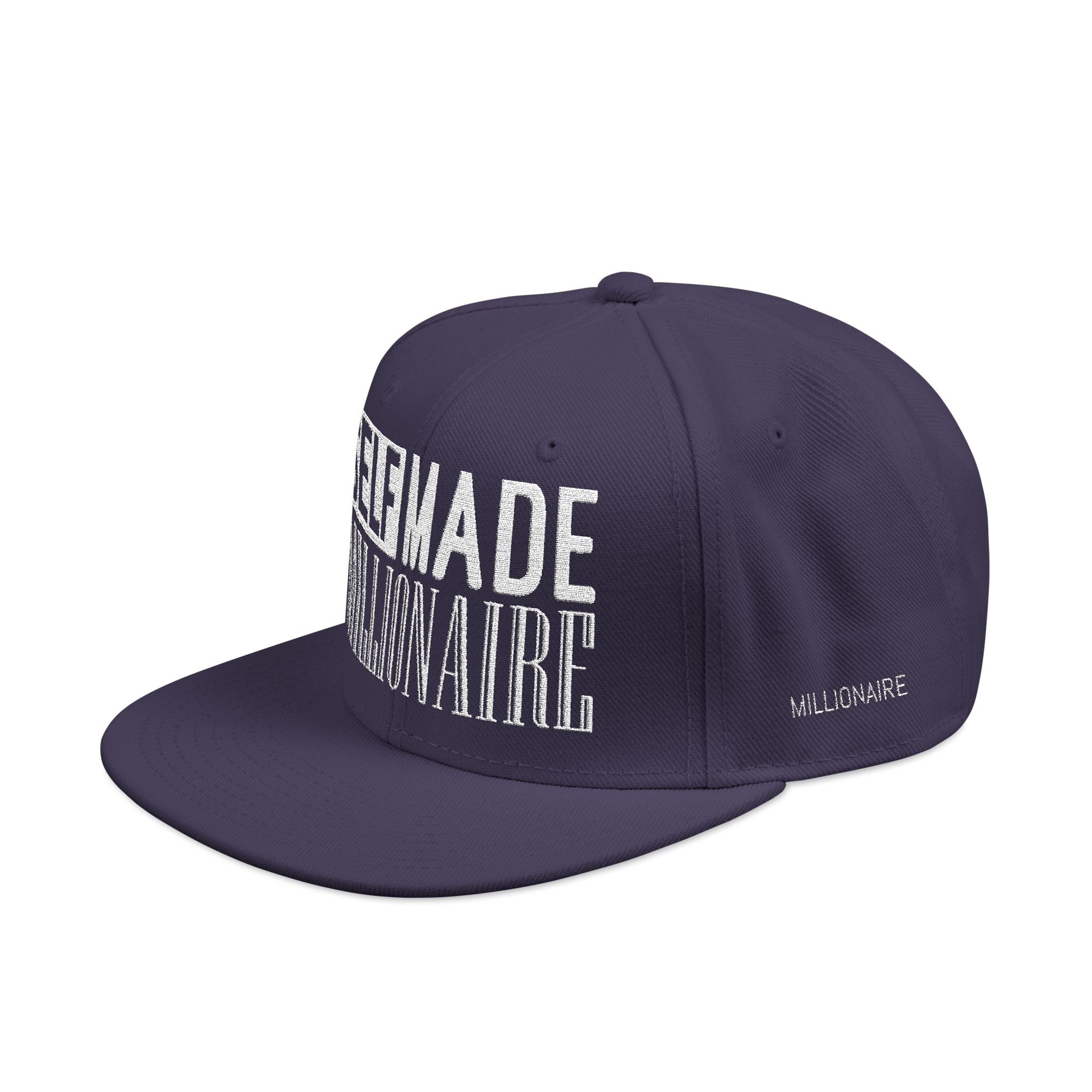 Distressed Self-Made Millionaire Embroidered Snapback Hat