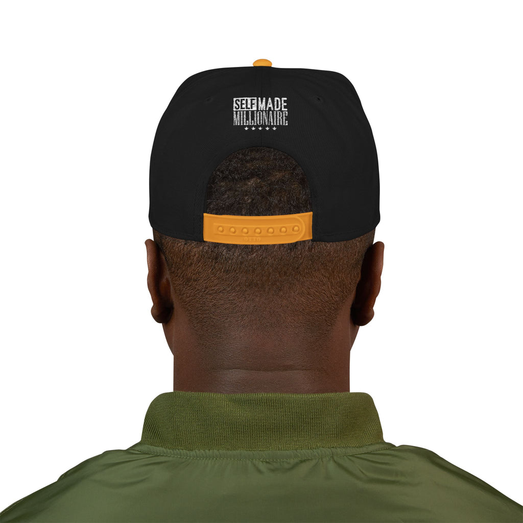 Distressed Self-Made Millionaire Embroidered Snapback Hat