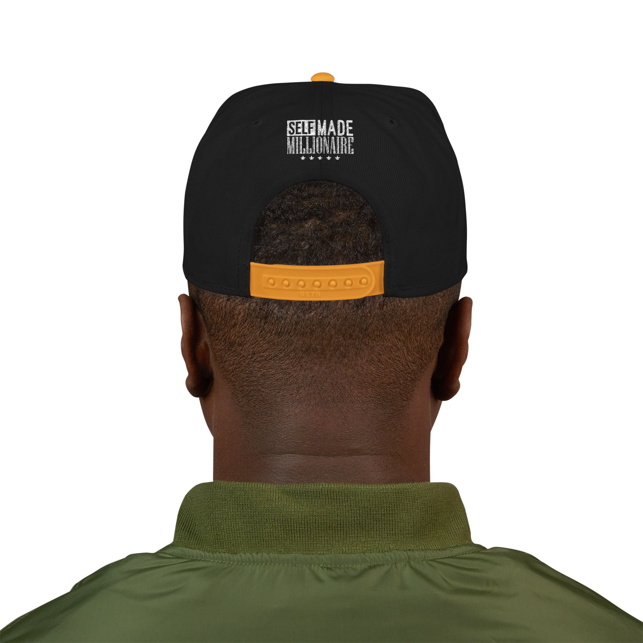 Distressed Self-Made Millionaire Embroidered Snapback Hat