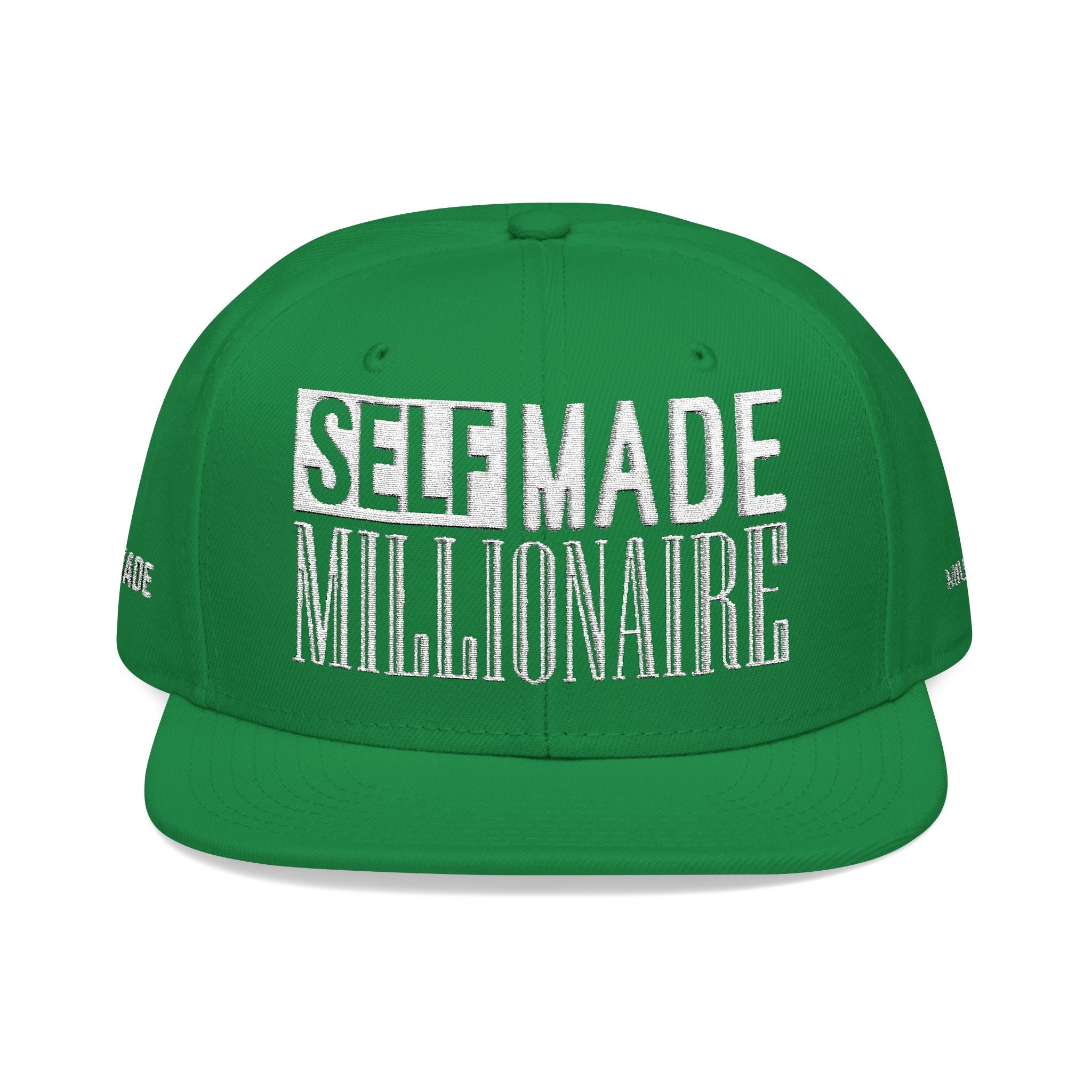 Distressed Self-Made Millionaire Embroidered Snapback Hat