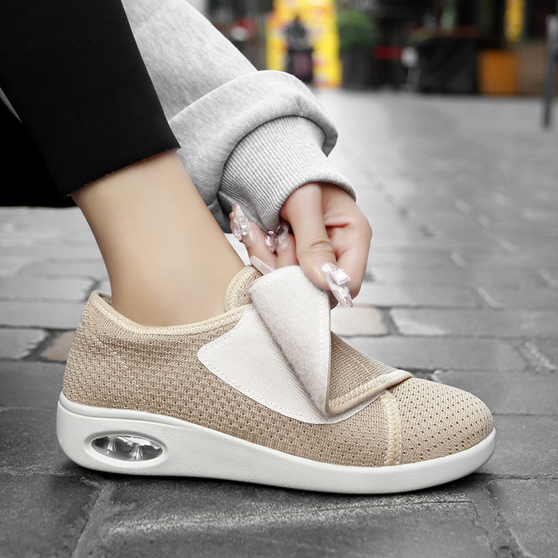 Breathable Mesh Anti-slip Wear-resistant Velcro Sneakers For Middle-aged And Elderly Sports Leisure