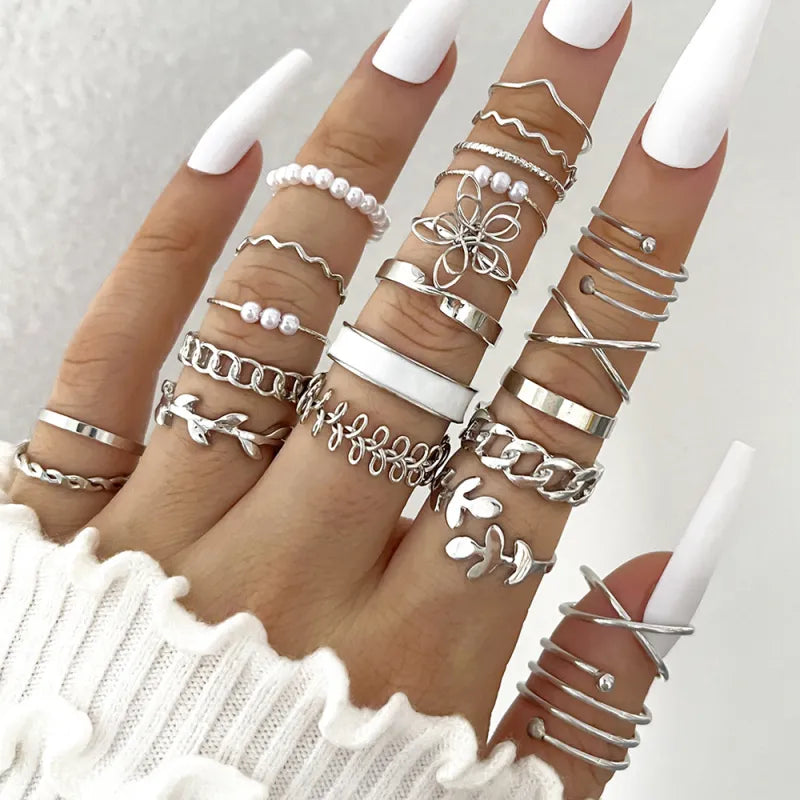 Elegant Enamel Knuckle Ring Set