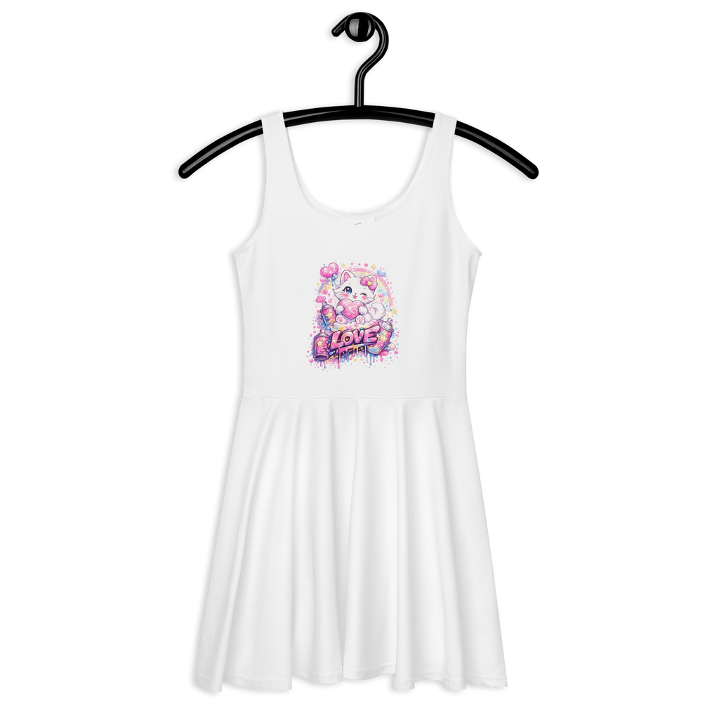 Sleeveless Skater Dress - Flared Mid-Thigh Skirt