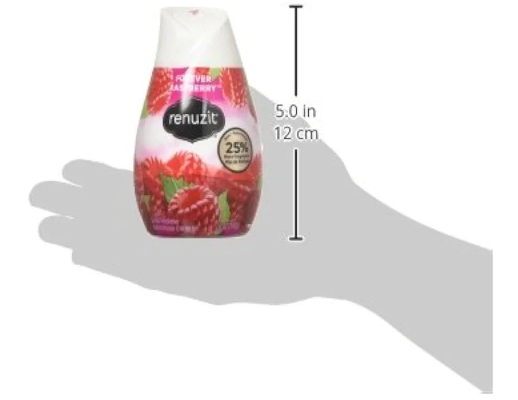 Renuzit Adjustable Solid Gel Air Freshener Cone, Forever Raspberry, Nonstop Freshness, 7 Ounces, 12 Cone